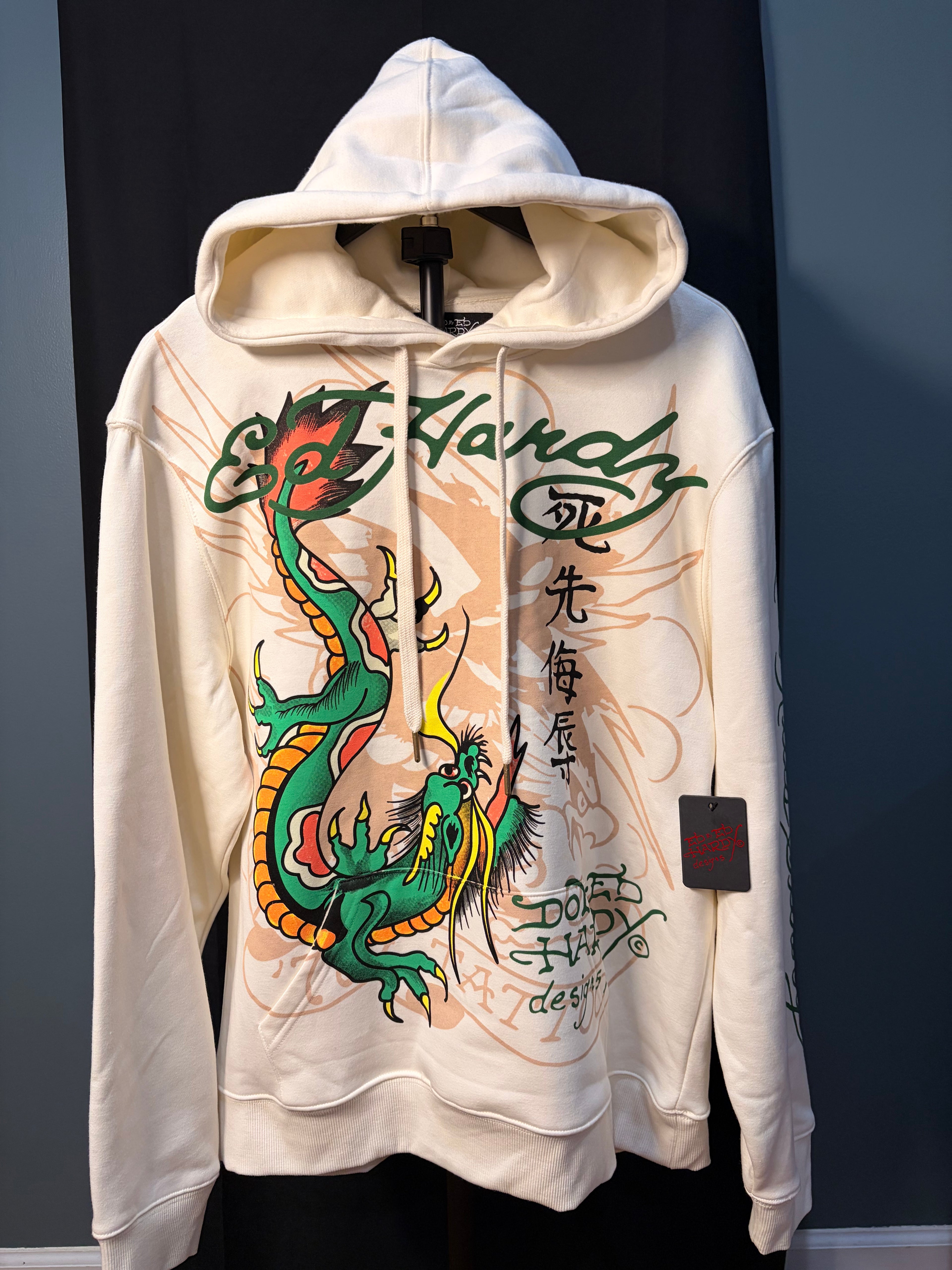 Ed hardy hoodie with dragon design tattoo